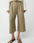 Cotton Capri Pants - Camel