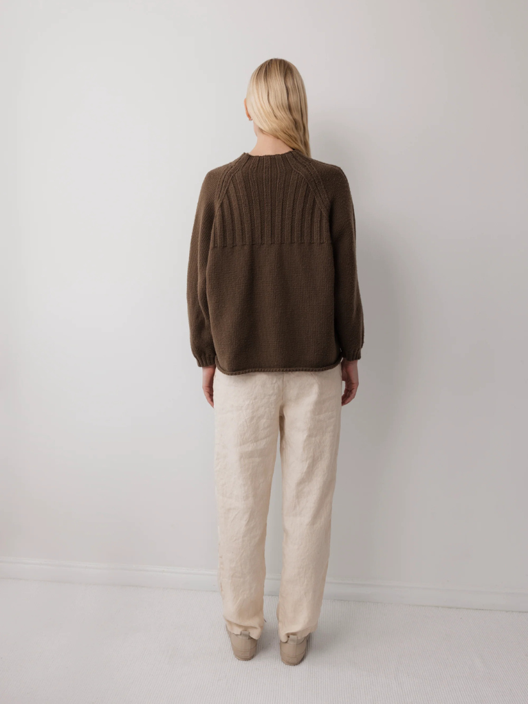 Rib Neck Pullover - Bark