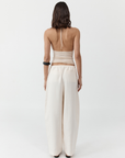 Fine Drawstring Relaxed Pants - Ivory
