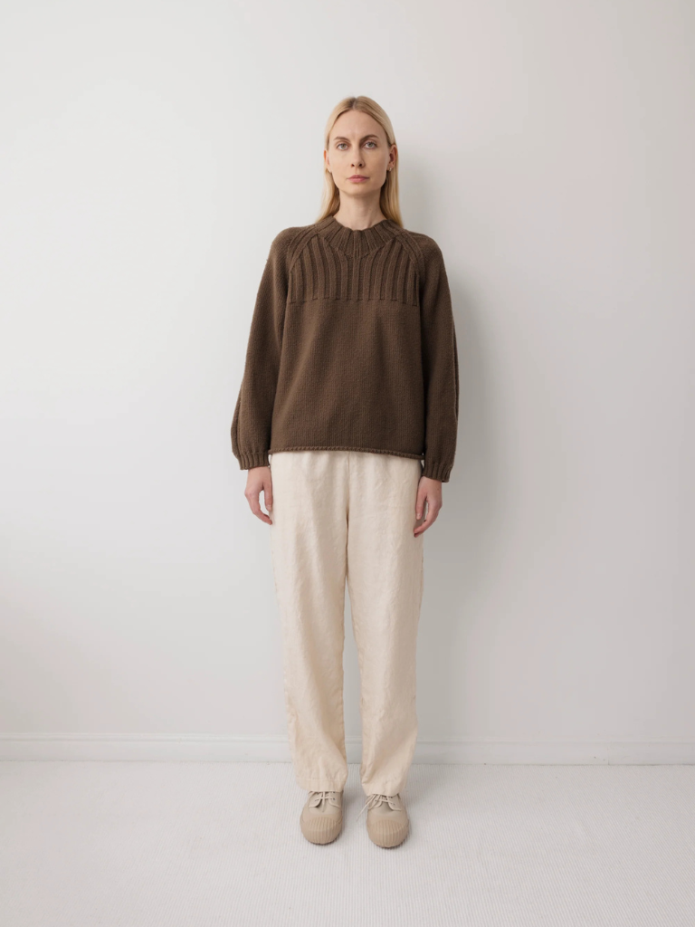 Rib Neck Pullover - Bark