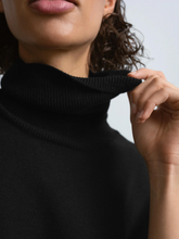 Load image into Gallery viewer, Cotton &amp; Cashmere Turtleneck Sweater - Black