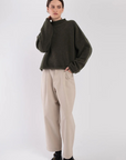 Cream Barrel Pant