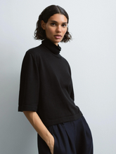 Load image into Gallery viewer, Cotton &amp; Cashmere Turtleneck Sweater - Black