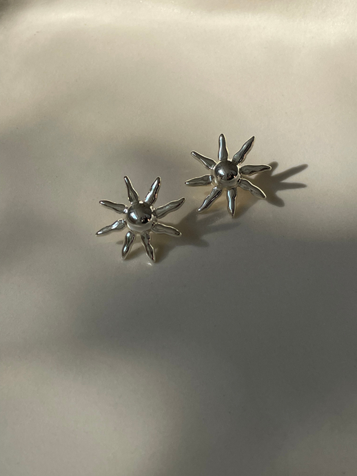 Vintage Silver Sun Earrings
