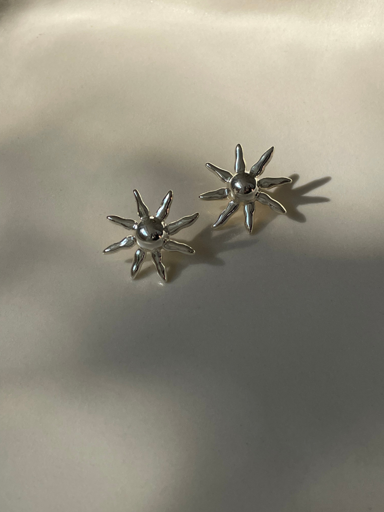 Vintage Silver Sun Earrings