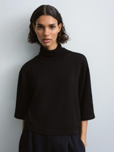 Load image into Gallery viewer, Cotton &amp; Cashmere Turtleneck Sweater - Black