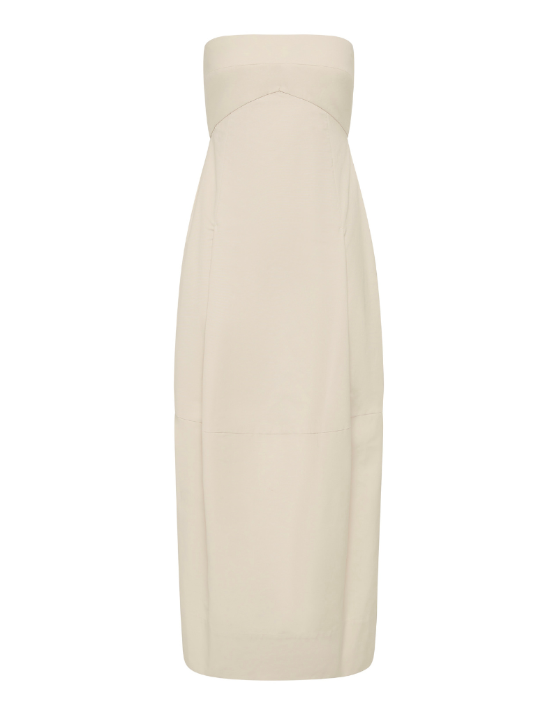 Canvas Pleat Cocoon Dress - Shell