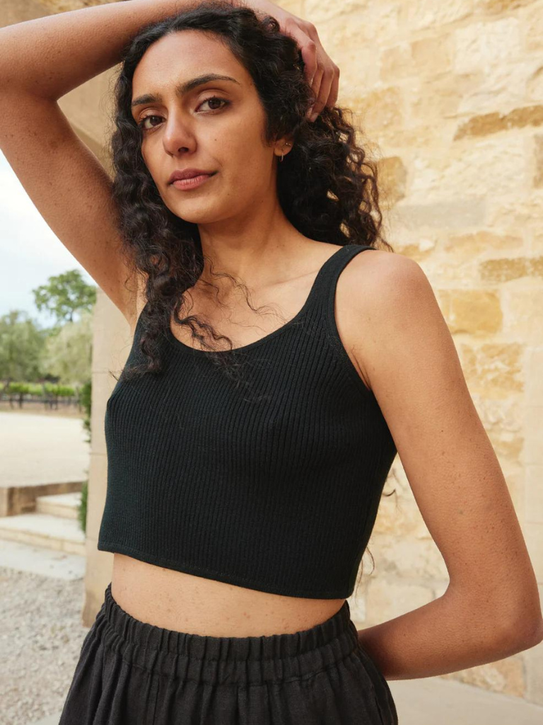Daniela Tank - Black Cotton