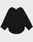 Pocket Popover Top - Black Cotton Poplin
