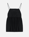 Cotton Embroidered Top - Black