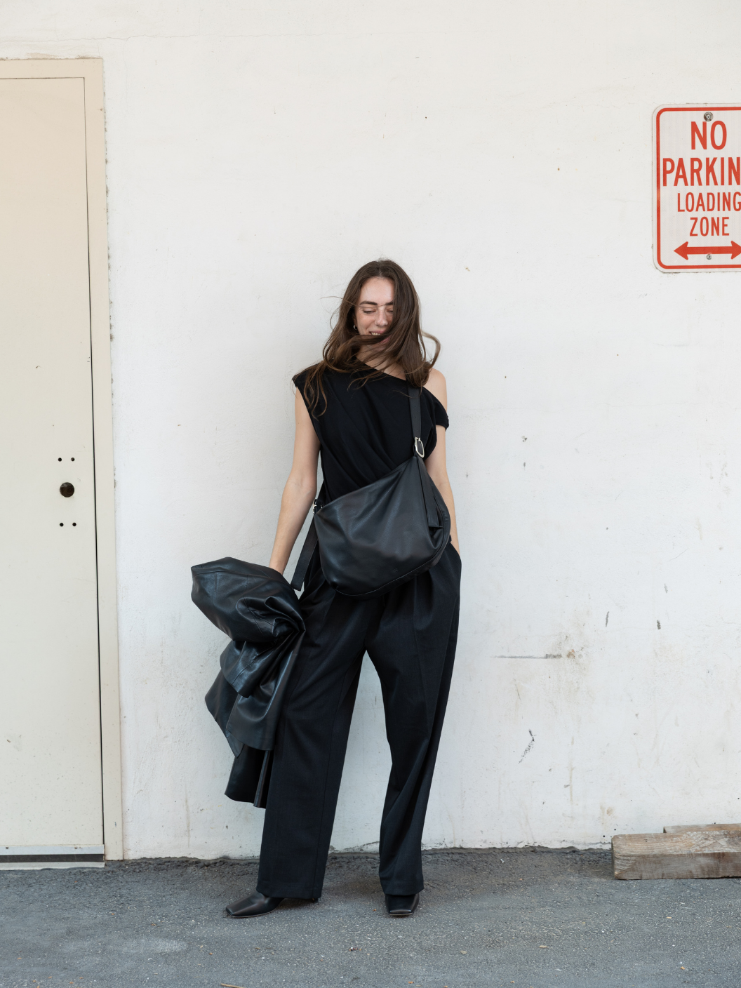 Pleated Relaxed Pants - Anthracite