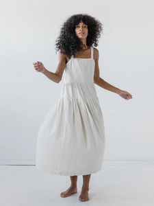 Amar Dress - Laundered Salt Linen