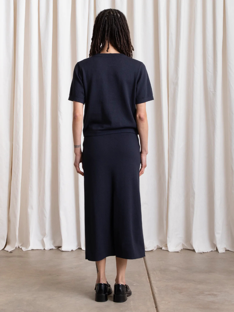 Thick Knit T-Shirt - Deep Navy