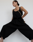 Balloon Pant - Black Parchment Poplin