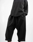 Balloon Pant - Black Parchment Poplin