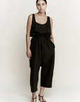 Tank Side Tie Jumpsuit - Black