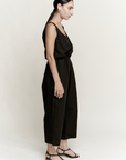 Tank Side Tie Jumpsuit - Black