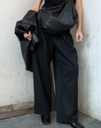 Pleated Relaxed Pants - Anthracite