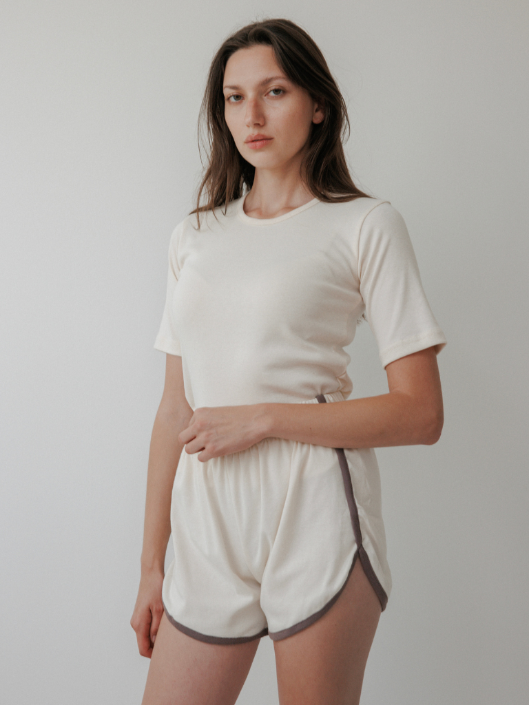 Rib Tee - Natural