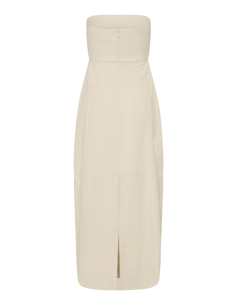 Canvas Pleat Cocoon Dress - Shell
