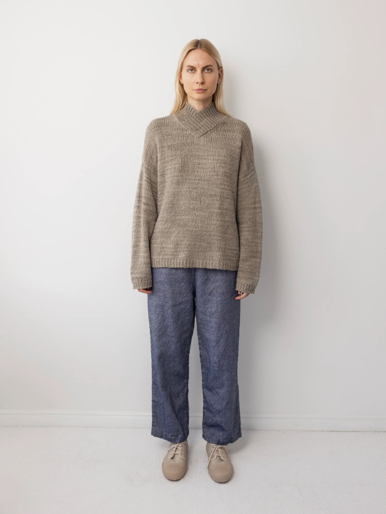 Cross Neck Pullover - Sage