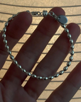 Oval Sterling Beaded Bracelet