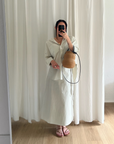Button Down Oversized Shirt - Ecru