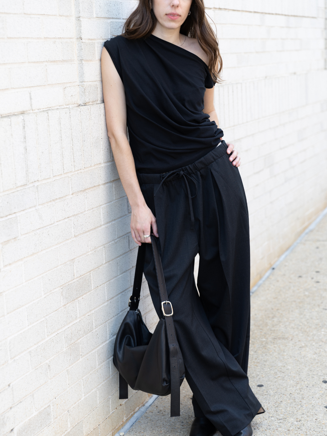 Pleated Relaxed Pants - Anthracite