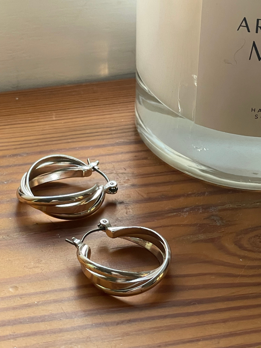 Vintage SIlver Triple Hoop