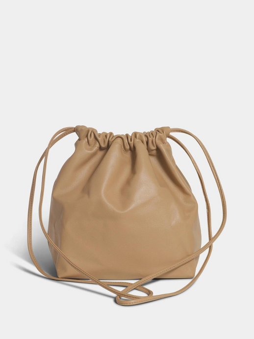 Square Gathered Bucket - Camel