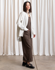Button Down Oversized Shirt - Ecru