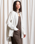 Button Down Oversized Shirt - Ecru