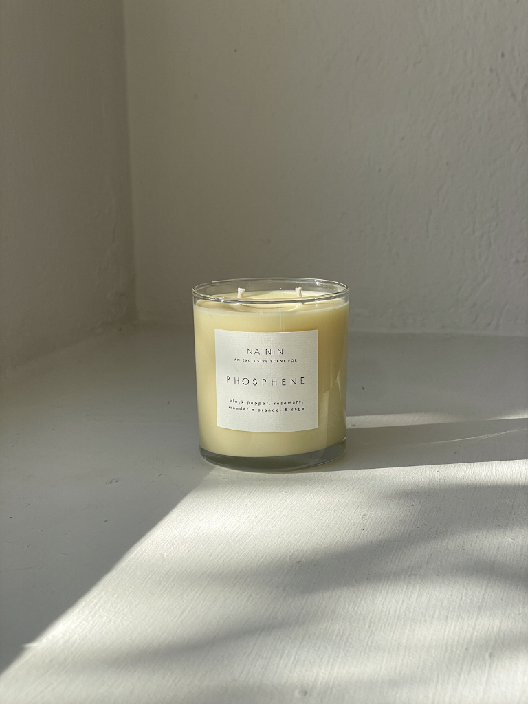 Phosphene Candle (black pepper, rosemary, mandarin orange &amp; sage)