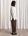 Button Down Oversized Shirt - Ecru