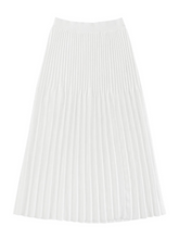 Load image into Gallery viewer, Cotton/Wool Pleated Midi Skirt - Bone