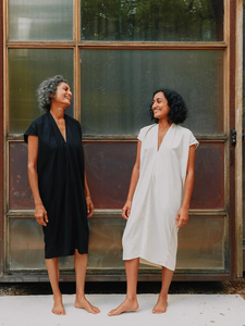 Everyday Dress in Silk Noil - Natural