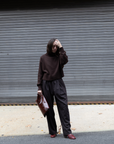 Pleated Relaxed Pants - Dark Brown