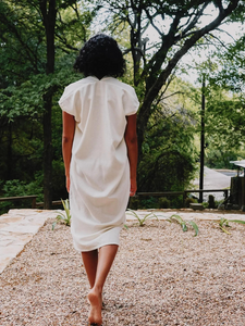 Everyday Dress in Silk Noil - Natural