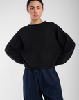 Faded Black Rolled Sweater