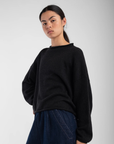 Faded Black Rolled Sweater
