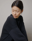 Faded Black Rolled Sweater