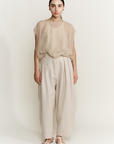 Oversize Draped Sheath Top - Silk Crinkle Chiffon