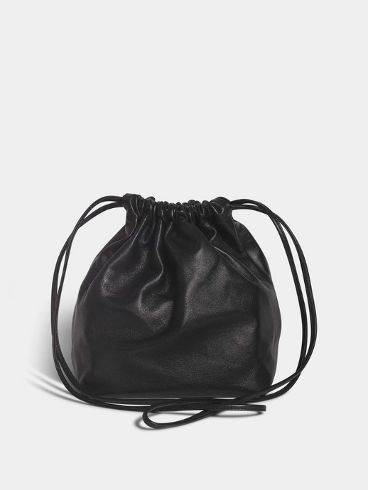 Square Gathered Bucket - Black