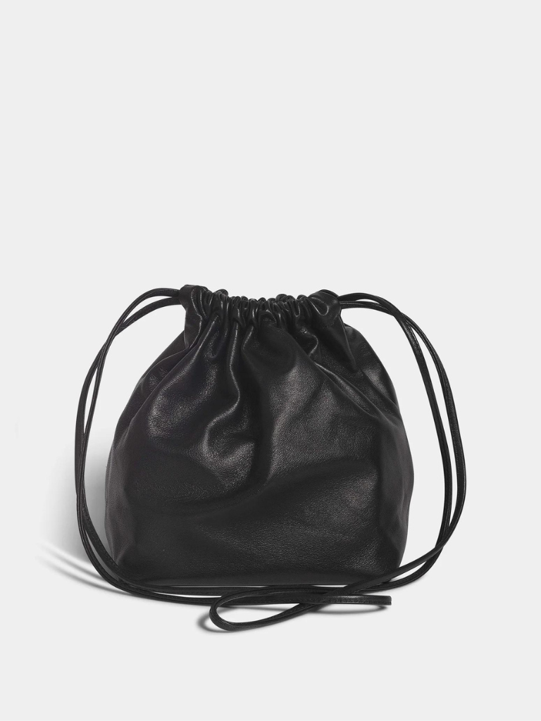 Square Gathered Bucket - Black