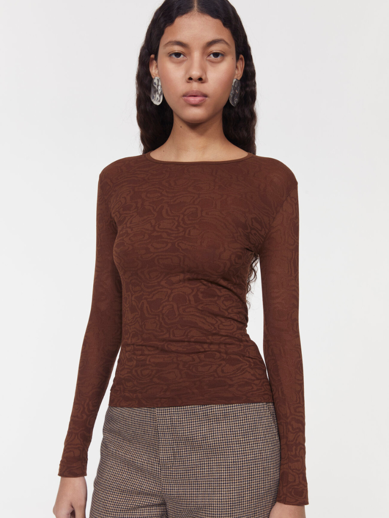Henna Swirl Top - Dark Brown