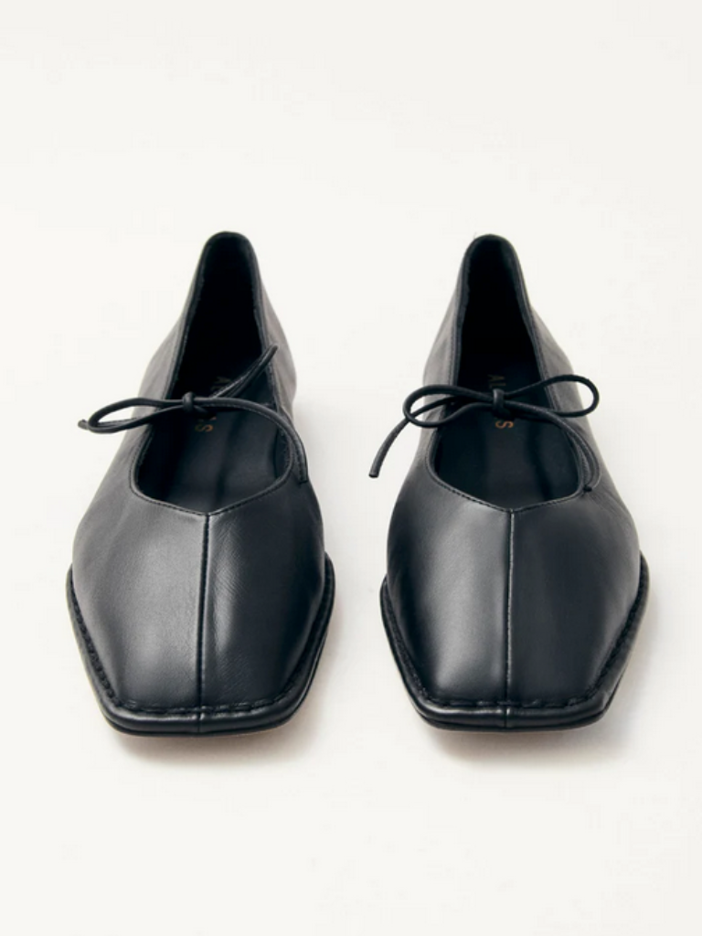 Sway - Black Leather Ballet Flat