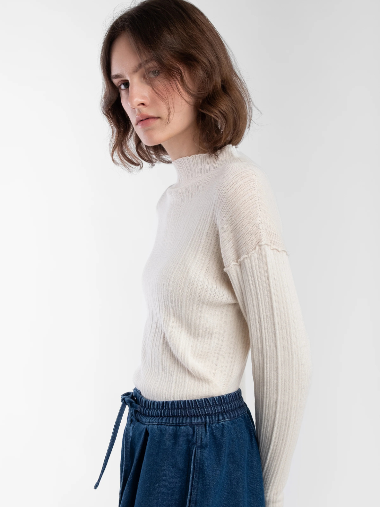 Isla Rib Top - Cream