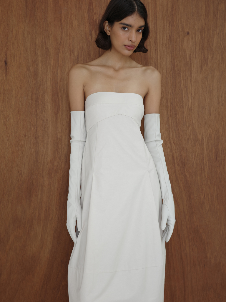 Canvas Pleat Cocoon Dress - Shell