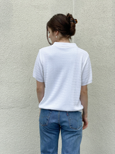 Load image into Gallery viewer, White Collared Henley Tee