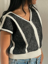 Load image into Gallery viewer, Uta Top - Black &amp; Cream Knit